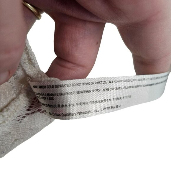 Free People Intimately Lace Bralette V-Neck Racerback Ivory Off White Size M - Picture 6 of 11